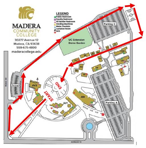 course map for veterans walk