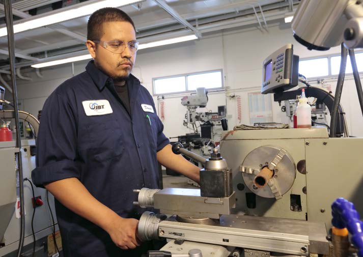Student practicing manufacturing