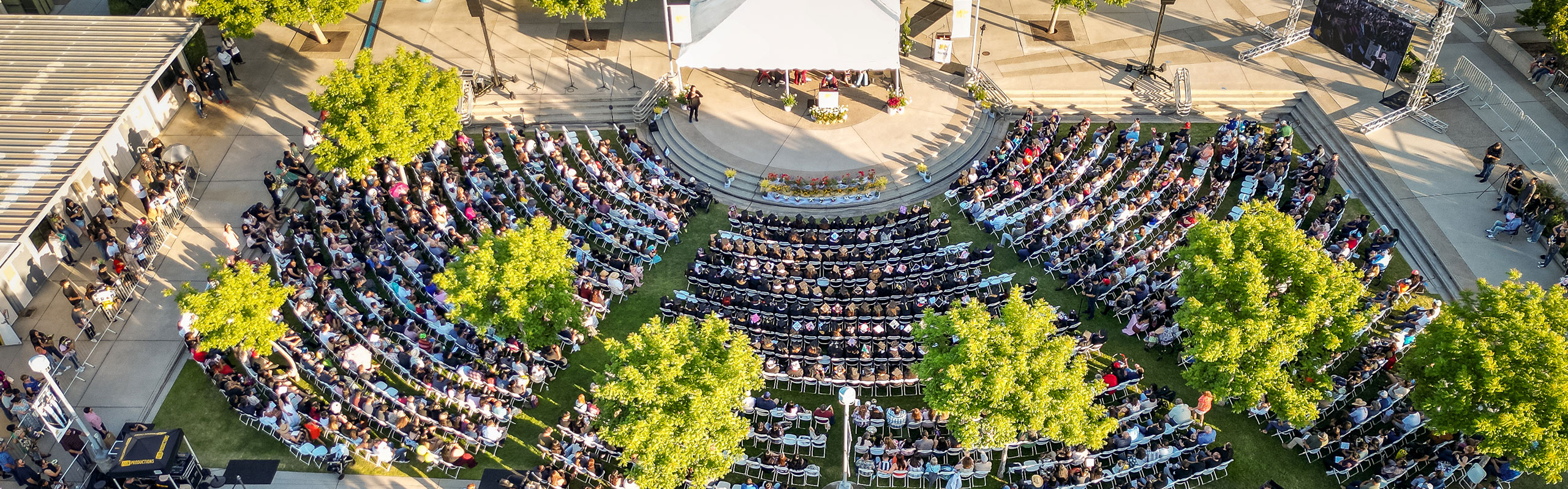 students celebrating graduation